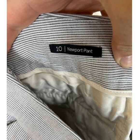 Talbots Women's Sz 10 Gray & White Striped Newport Straight Leg Pants #0396 - Picture 4 of 10